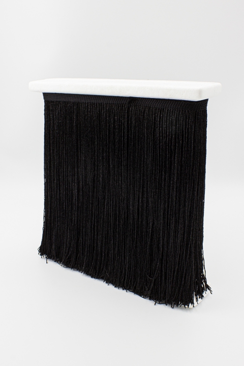 Frędzle taneczne czarne metalizowane 25cm