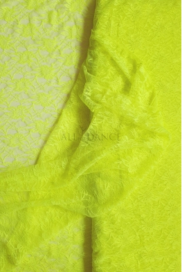 Tkanina koronka elastyczna żółty neon